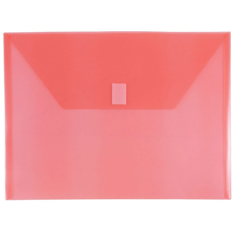 JAM PAPER Plastic Envelopes with Hook Loop Closure Letter Booklet 9 34 x 13 Red 12Pack