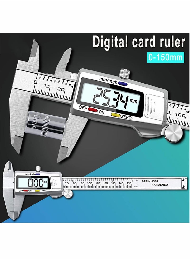Generic - Vernier Caliper Measuring Tool Stainless Steel Portable Digital Caliper with LCD Electronic Display for Daily and Professional Use - Image 1