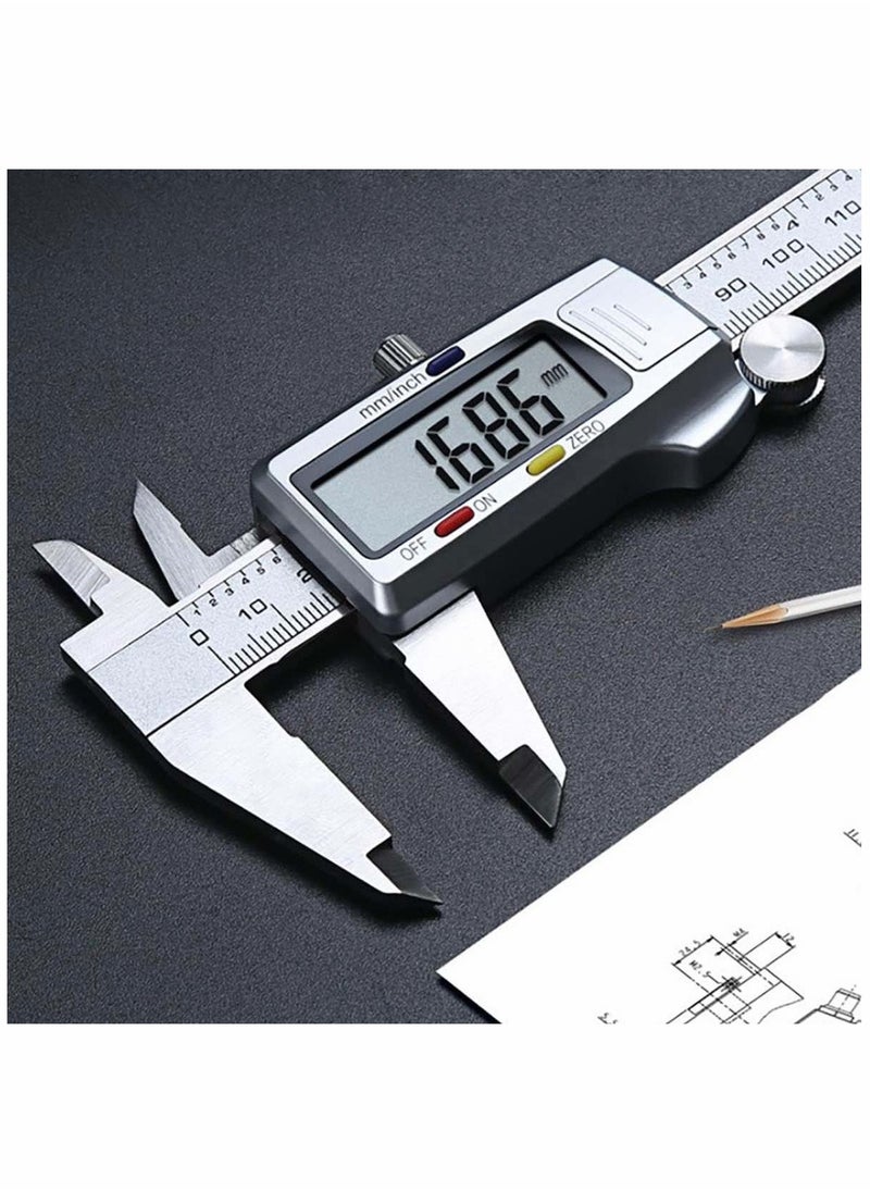 Generic - Vernier Caliper Measuring Tool Stainless Steel Portable Digital Caliper with LCD Electronic Display for Daily and Professional Use - Image 1