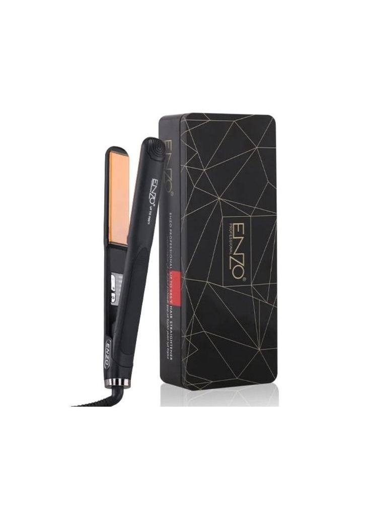 ENZO - Hair Care Tool Hair Straightener Fast Heating 2 in 1 Electric Hair Straightener EN-5181 Black - Image 1