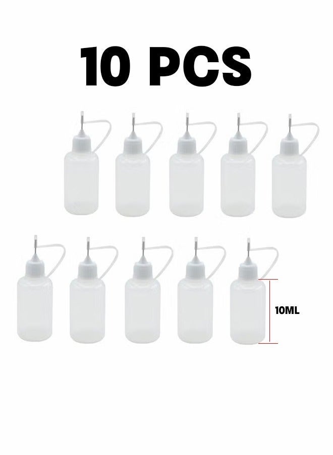 10 Pieces 10ml Precision Tip Applicator Bottle Needle Tip Glue Applicator Bottle DIY Quilling Tool Precision Bottle Needle Bottle Squeeze Bottle - Image 1