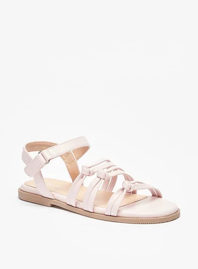 فلورا بيلا Girls Strappy Sandals with Hook and Loop Closure