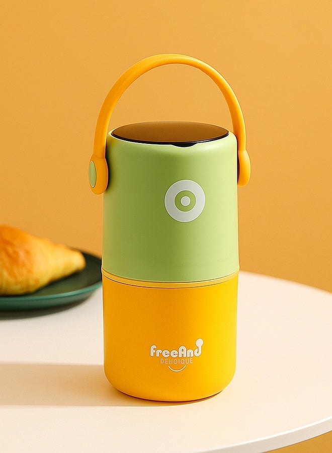 LITTLE SURPRISE BOX Little Surprise Box,Mint & Yellow Handle Compact Stainless Steel Snack Tiffin Box For Kids And Adults,820Ml - Image 2