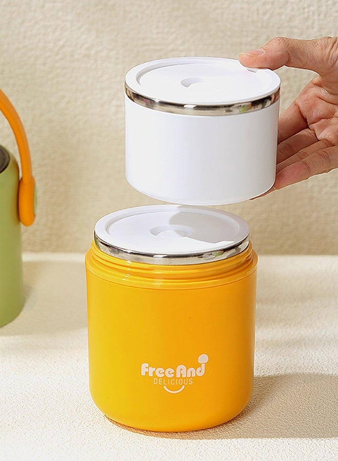 LITTLE SURPRISE BOX Little Surprise Box,Mint & Yellow Handle Compact Stainless Steel Snack Tiffin Box For Kids And Adults,820Ml - Image 3