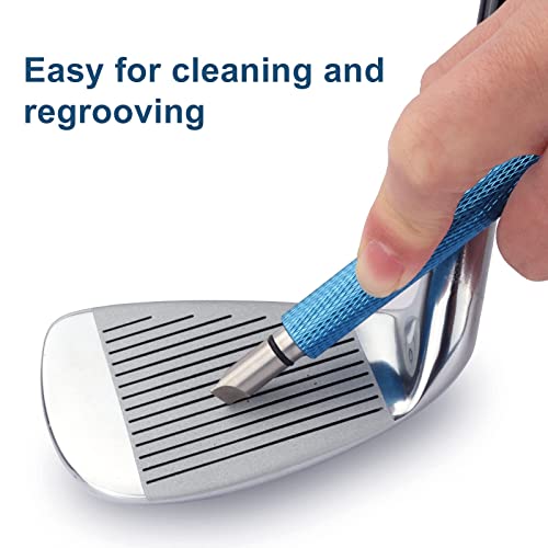 Bulex Golf Club Groove Sharpener, Re-Grooving Tool and Cleaner for Wedges & Irons - Generate Optimal Backspin - Suitable for U & V-Grooves, Blue - Image 2