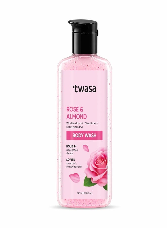 Twasa Rose & Almond Hydrating Body Wash with Shea Butter | Deep Moisturizing Body Gel Wash for Dry Skin | Gentle Cleansing Shower Gel for Soft, Smooth & Glowing Skin | For Men & Women | 245ml - Image 1