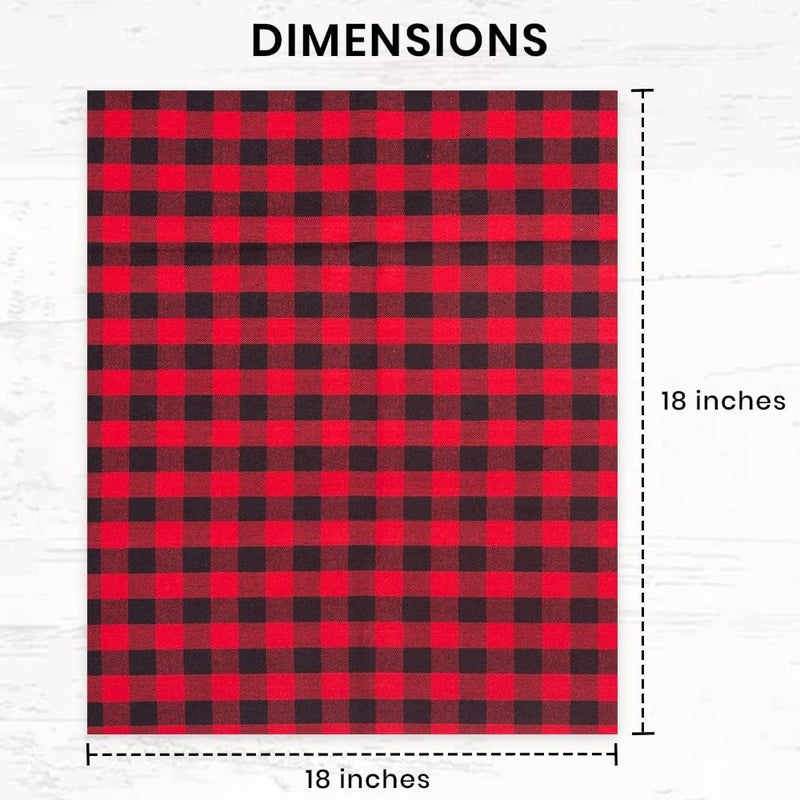 Candy Cottons Checked Napkins Red  Black Kitchen Dinner Napkins18x18 inCotton Washable Cloth Napkins Pk of 6 Gingham Checks Christmas Spring Easter Basket Decor Hotel Party Cocktail Table Napkins - Image 5