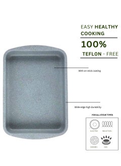 Dorsch Danish Design Non-Stick Rectangular Roasting Pan - Ceramic Coating, PTFE Free, TUV Tested, Oven Safe, PFOA Free, Scratch Resistant, Eco-Friendly, Easy to Clean, Even Heat Distribution (39 CM)  - Image 2