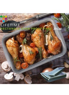 Dorsch Danish Design Non-Stick Rectangular Roasting Pan - Ceramic Coating, PTFE Free, TUV Tested, Oven Safe, PFOA Free, Scratch Resistant, Eco-Friendly, Easy to Clean, Even Heat Distribution (39 CM)  - Image 3