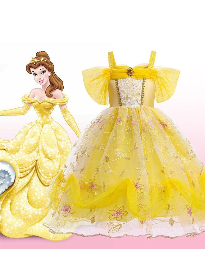 Belle Princess Costume Party Dress Set For Girls - Image 5