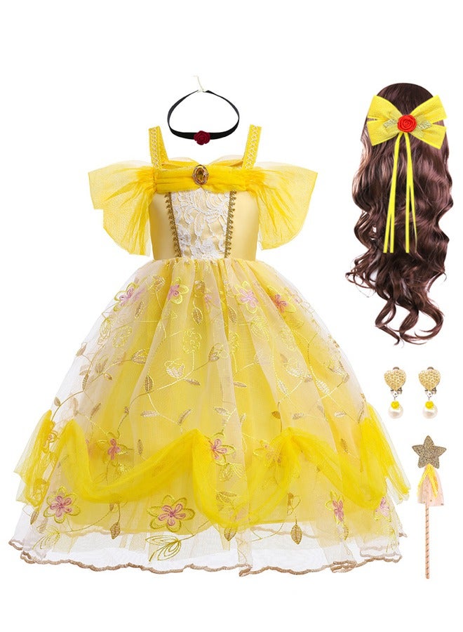 Belle Princess Costume Party Dress Set For Girls - Image 2