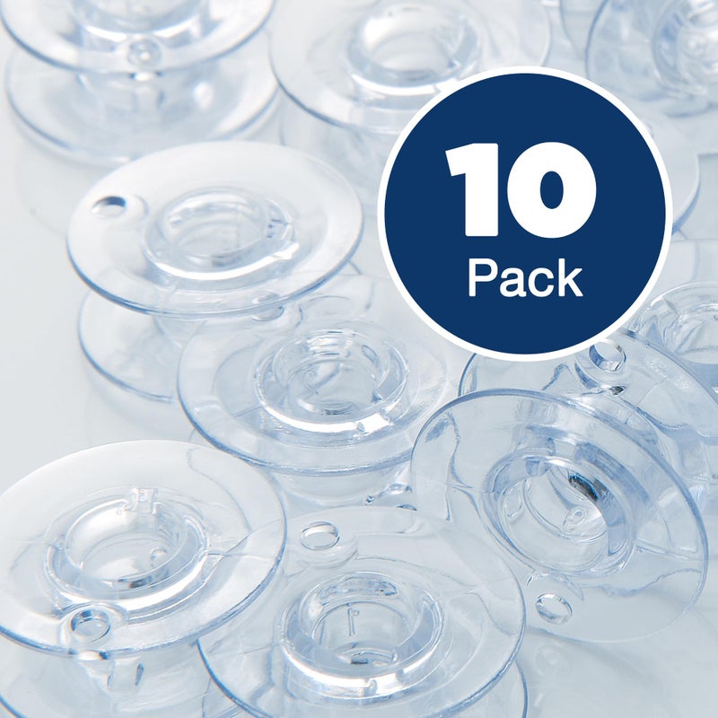 Brother Sewing and Embroidery Bobbins 10-Pack, SA156,Clear, 11.5 mm - Image 2