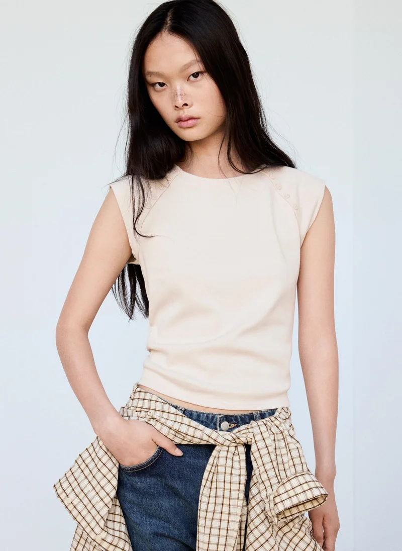 Button Detail T-Shirt