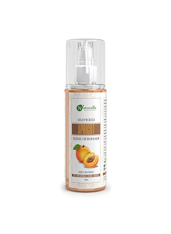 Naturalis - Essence Of Nature Cold Pressed Apricot Carrier Oil For Skin & Face Moisturizer, Hair Growth, Aromatherapy Carrier Massage Oil, 200Ml - Image 1