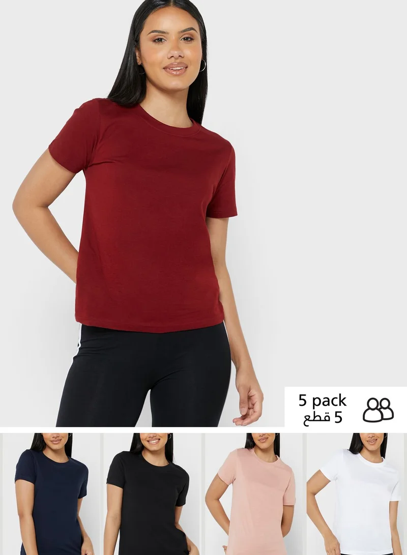 Ginger Basics 5 Pack Essential Crew Neck T-Shirt