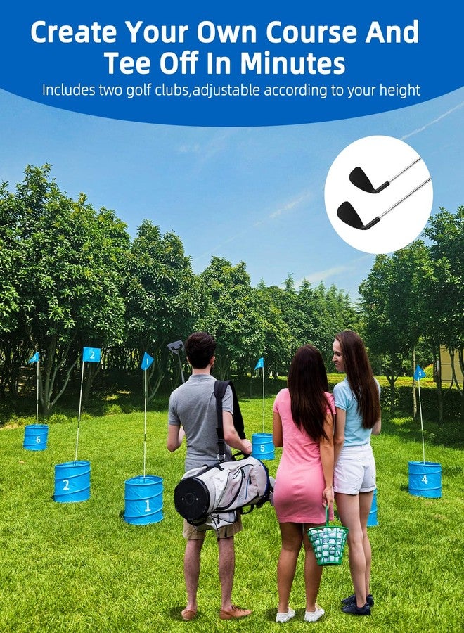 JIIFO Golf Game with 2 Clubs,Practice Golfgame with 6 Buckets, Gift GolfOutdoor for Family and Adults,Holes Outdoor Game for Lawn,Yard - Image 5