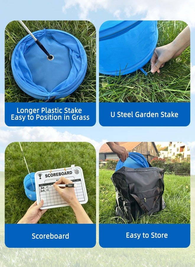 JIIFO Golf Game with 2 Clubs,Practice Golfgame with 6 Buckets, Gift GolfOutdoor for Family and Adults,Holes Outdoor Game for Lawn,Yard - Image 3