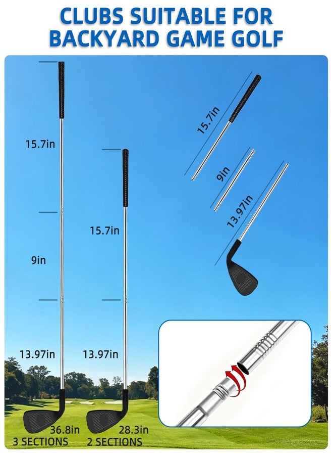 JIIFO Golf Game with 2 Clubs,Practice Golfgame with 6 Buckets, Gift GolfOutdoor for Family and Adults,Holes Outdoor Game for Lawn,Yard - Image 4