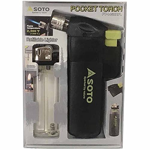 SOTO Butane Torch Lighter, Compact Windproof Pocket Lighter, Refillable, Adjustable Flame, Durable and Portable for Camping, Hiking, BBQs, and DIY Projects. Shipped Empty. - Image 4