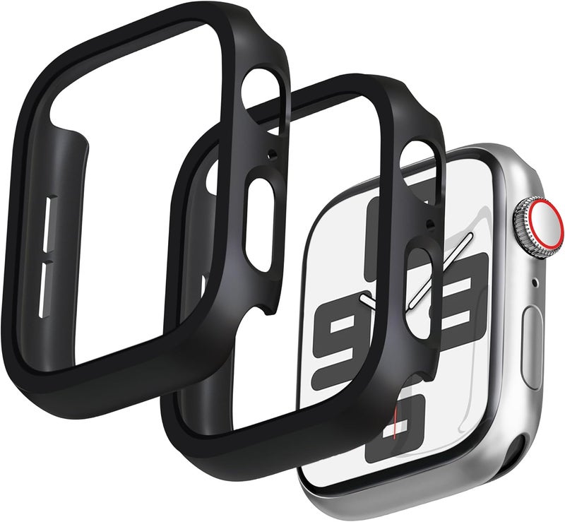 2 Pack [NO Screen Protector] Bumper Case for Apple Watch SE 3 (2025) / SE2 / SE/Series 6/5/4 40mm, Slim Thin Shockproof Bumper Cover, Hard PC Protective Frame All-Around Edge, Black - Image 1