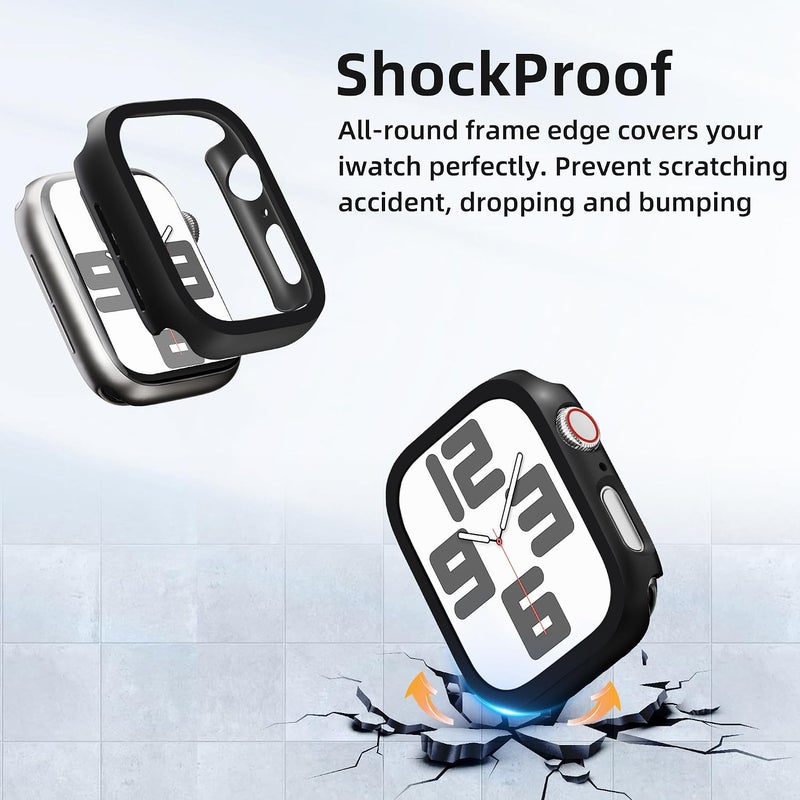 2 Pack [NO Screen Protector] Bumper Case for Apple Watch SE 3 (2025) / SE2 / SE/Series 6/5/4 40mm, Slim Thin Shockproof Bumper Cover, Hard PC Protective Frame All-Around Edge, Black - Image 4