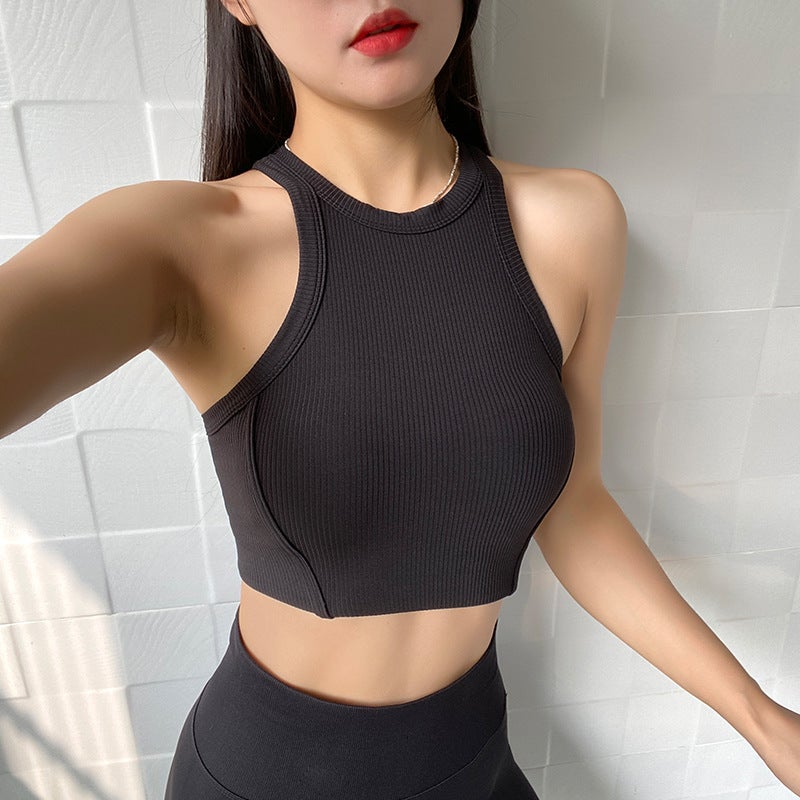 Girl Sports Vest Women'S Fixed Chest Pad Threaded Yoga Intimates Quick-Drying Fitness Bra Running Bubble Wrap Yoga Clothes - Image 5