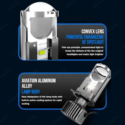 Durvient.com® Mini Projector With Sharp Cut-Out For Car Motorcycle Headlight 38W | 6000K | White | H4/HS1/H19 | Pack of 1 LED - Image 4