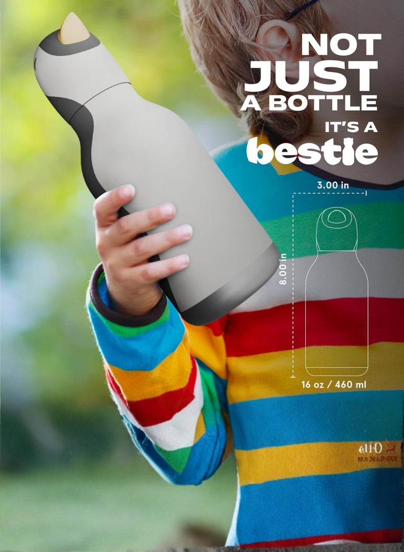 asobu Penguin with Brush Bestie Animal Bottle - Image 4