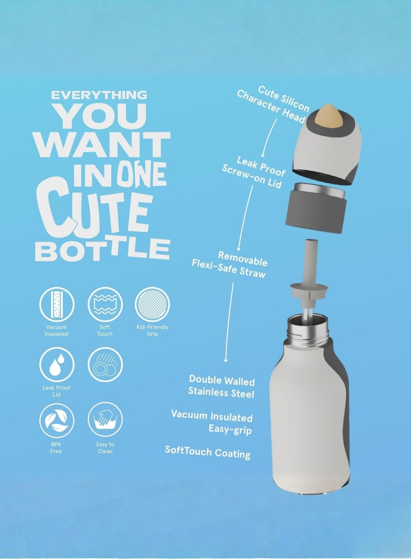 asobu Penguin with Brush Bestie Animal Bottle - Image 3