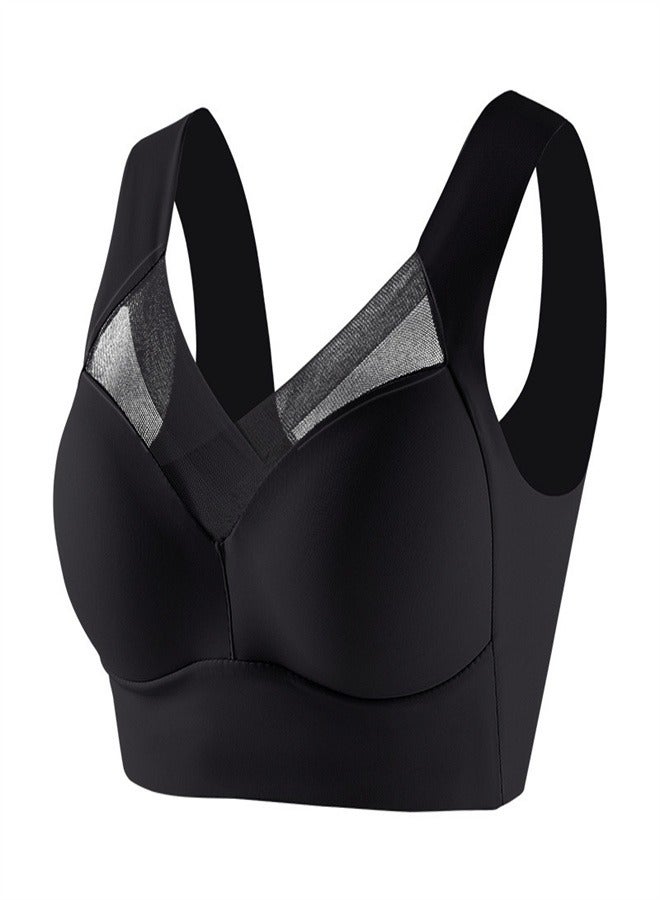 Loquat Thin And Breathable Vest Underwear Without Steel Rings Black  - Image 1