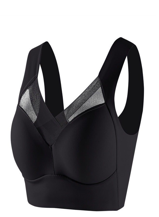 Loquat Thin And Breathable Vest Underwear Without Steel Rings Black  - Image 2