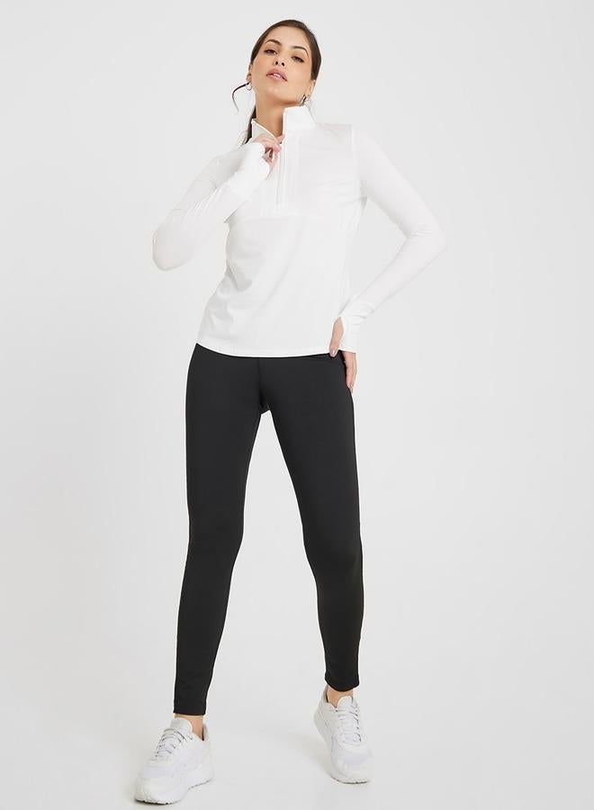 ستايلي اكتيف بلوزة بسحاب نصفي وتفاصيل فتحات إبهام - Image 2