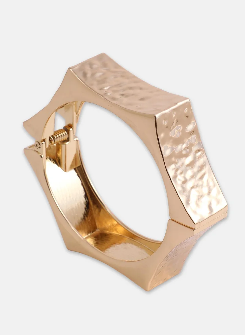 SOHI Dented-Bolt Bangle Artificial Bracelet Jewellery