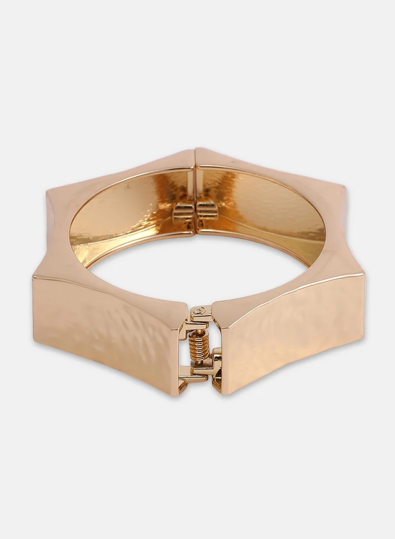 SOHI Dented-Bolt Bangle Artificial Bracelet Jewellery