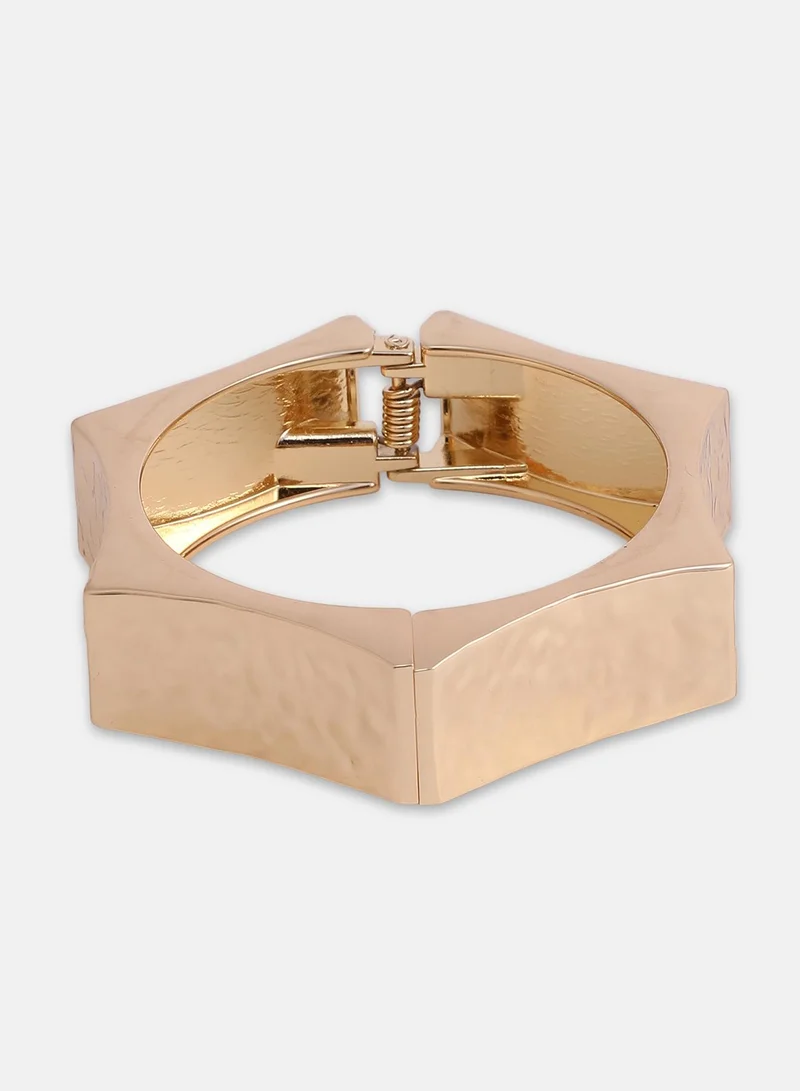 SOHI Dented-Bolt Bangle Artificial Bracelet Jewellery