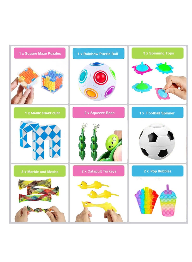 Raxoom Sensory Fidget Toys Set 42 Pack, Stress Relief Fidget Hand Toys for Adults and Kids, Sensory Fidget and Squeeze Widget for Relaxing Therapy - Image 4