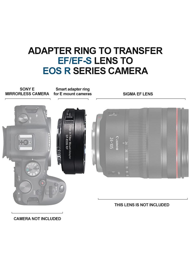 SYOSI - Lens Adapter EF to EOS R Mount Adapter with Drop in Variable ND Filter, Lens Mount Adapter Converter Compatible for Canon EF/EF-S Lens to RP R5 R6 Camera - Image 1