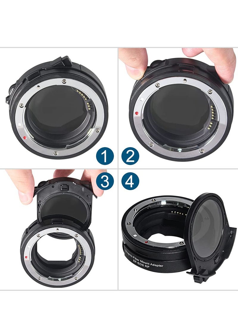 SYOSI - Lens Adapter EF to EOS R Mount Adapter with Drop in Variable ND Filter, Lens Mount Adapter Converter Compatible for Canon EF/EF-S Lens to RP R5 R6 Camera - Image 1