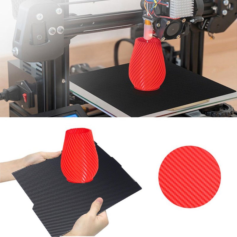 Flexible PET Carbon Fiber Print Bed 256x268mm Two Distinct Patterns PEO Surface for Kobra 3 3D Printer - Image 5