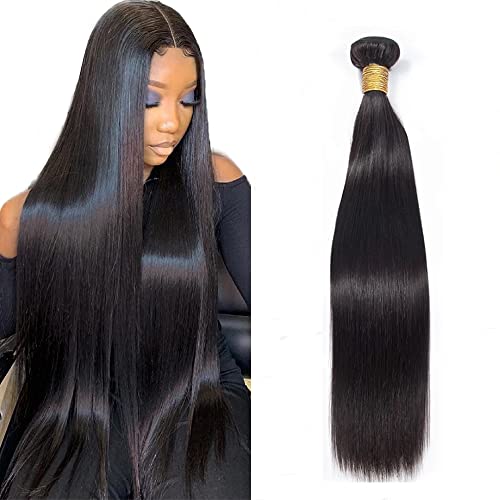 WOWQUEEN 10A Straight Human Hair 1 Bundles 18 Inch 100% Unprocessed Brazilian Virgin Straight Weave Single Bundles Human Hair - Image 1