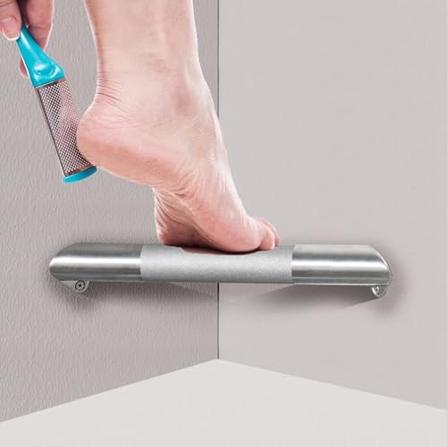 LUOGULIANG Shower Foot Rest for Shaving Legs, Wall Mounted Shower Foot Ledge, Antislip Stainless Steel Bar Foot Ledge for Bathroom, Brushed Nickel - Image 1