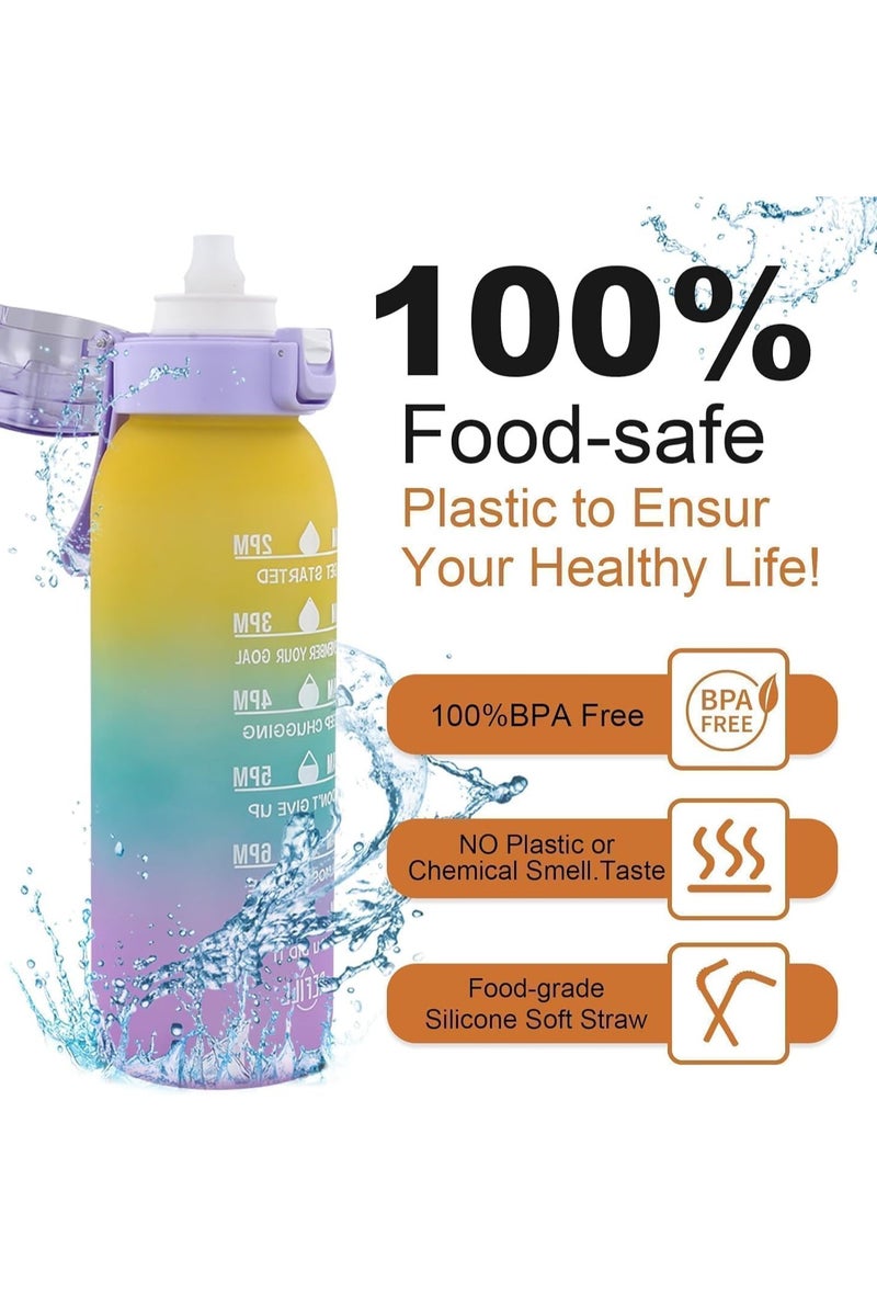 SOLARAE زجاجة ماء هوائية مع 7 كبسولات نكهة، مجموعة رياضية مبتدئة 1 لتر، خالية من BPA مع قشة، عطر جديد من الفواكه 0 سكر 0 سعرات حرارية - Image 4