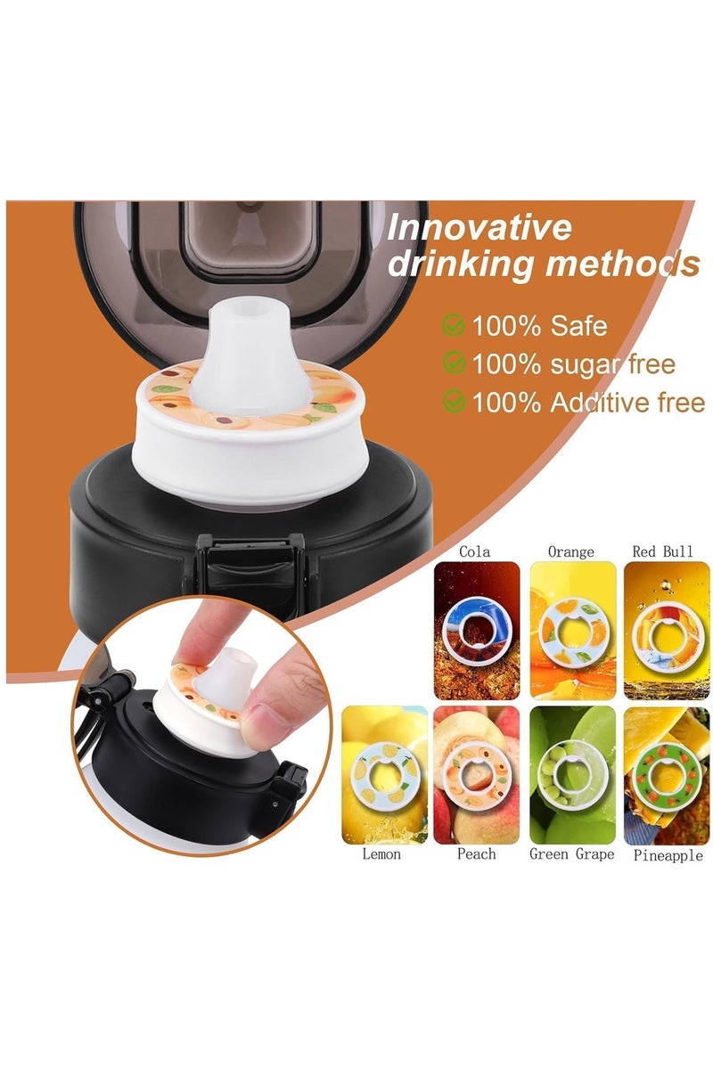 SOLARAE زجاجة ماء هوائية مع 7 كبسولات نكهة، مجموعة رياضية مبتدئة 1 لتر، خالية من BPA مع قشة، عطر جديد من الفواكه 0 سكر 0 سعرات حرارية - Image 5