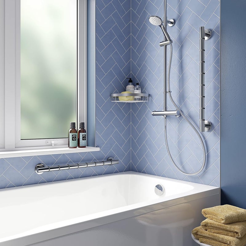 Croydex AP530741 Grab N Grip 680 mm Safety Support Rail Straight Heavy Duty Grab Bar for Bathroom - Image 3