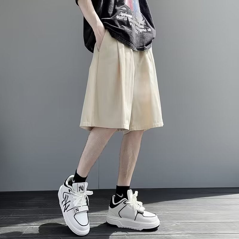 Japanese Style Retro Wide-Leg Tooling Shorts For Boys Loose Street Casual All-Match Straight Five-Point Medium Pants - Image 4