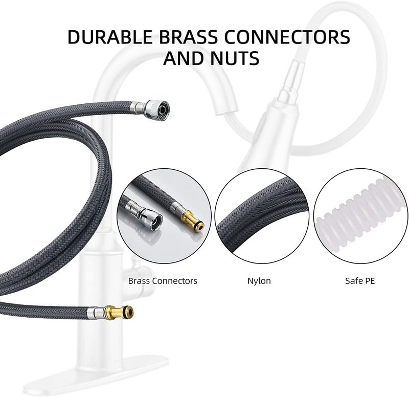 Tearel Pull-down Faucet Replacement Hose 131381,Replacement 67 inches Hose Kit for Moen Kitchen Faucet, Chrome - Image 2