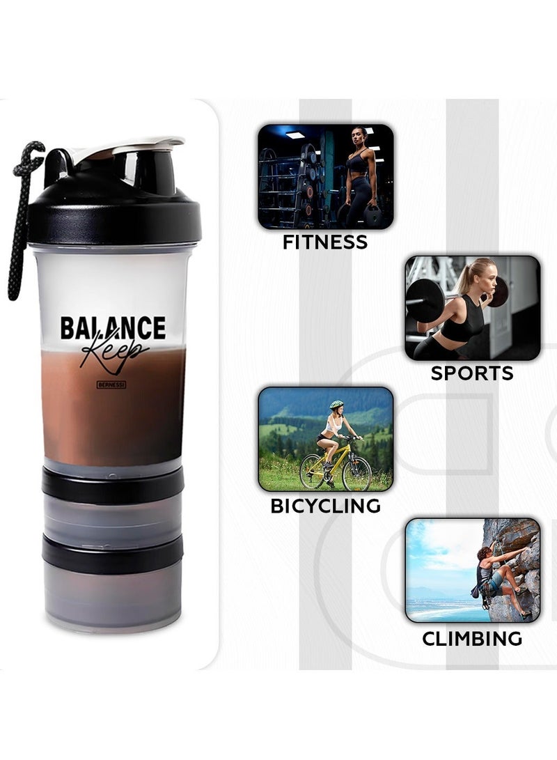 Bernessi 450Ml/15Oz Protein Shaker Bottle With Leak-Proof For Protein Mixes & Shakes With Stainless Steel Ball, Protein Bottle Blender Cocktail Shaker Cup For Gym Fitness Home Pre Workout Male Female - Image 5