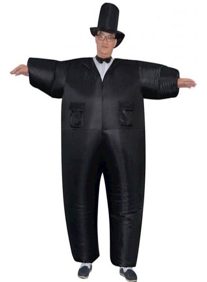 قابل للنفخ رجل زيّ هالوين لعب دور يتوهم دعوى لأنّ بالغ & أطفال حجم أسود - Image 2
