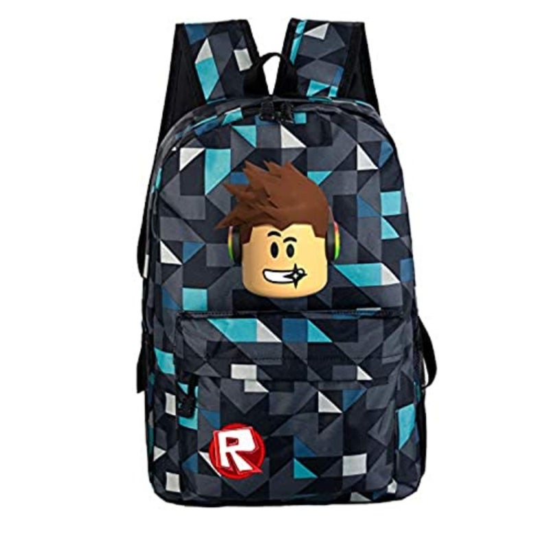 Fashion Plaid Cartoon Pattern Oxford Backpack - Multi Color - Image 4