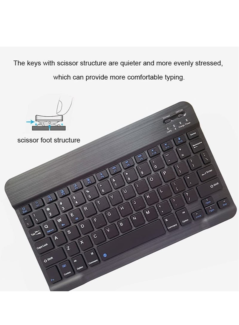 Ultra-Slim Bluetooth Keyboard and Mouse Combo Rechargeable Portable Wireless Keyboard Mouse Set for Apple iPad iPhone and Above Samsung Tablet Phone Smartphone Android Windows (White - Image 2